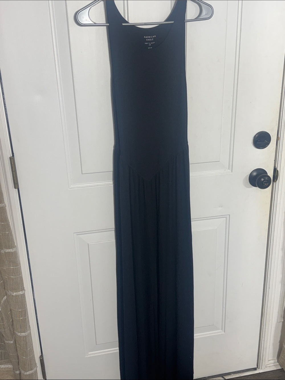 American Eagle Outfitters Black Scoop Neck Maxi Dress
